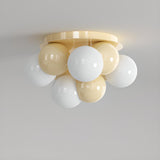 Bedroom White Bubble Sphere Semi-Flush Mount Light Image - 8