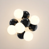 Bedroom White Bubble Sphere Semi-Flush Mount Light Image - 9