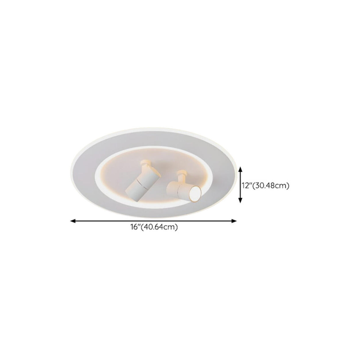 Bedroom White Circle LED Flush Mount Light 2-Spotlight 