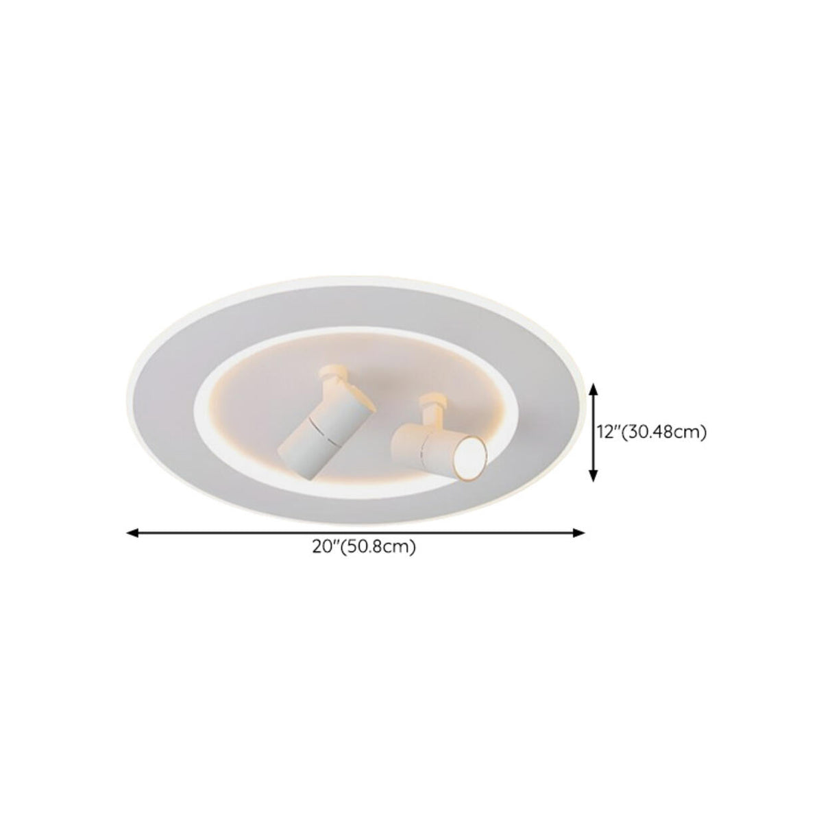 Bedroom White Circle LED Flush Mount Light 2-Spotlight Image - 13