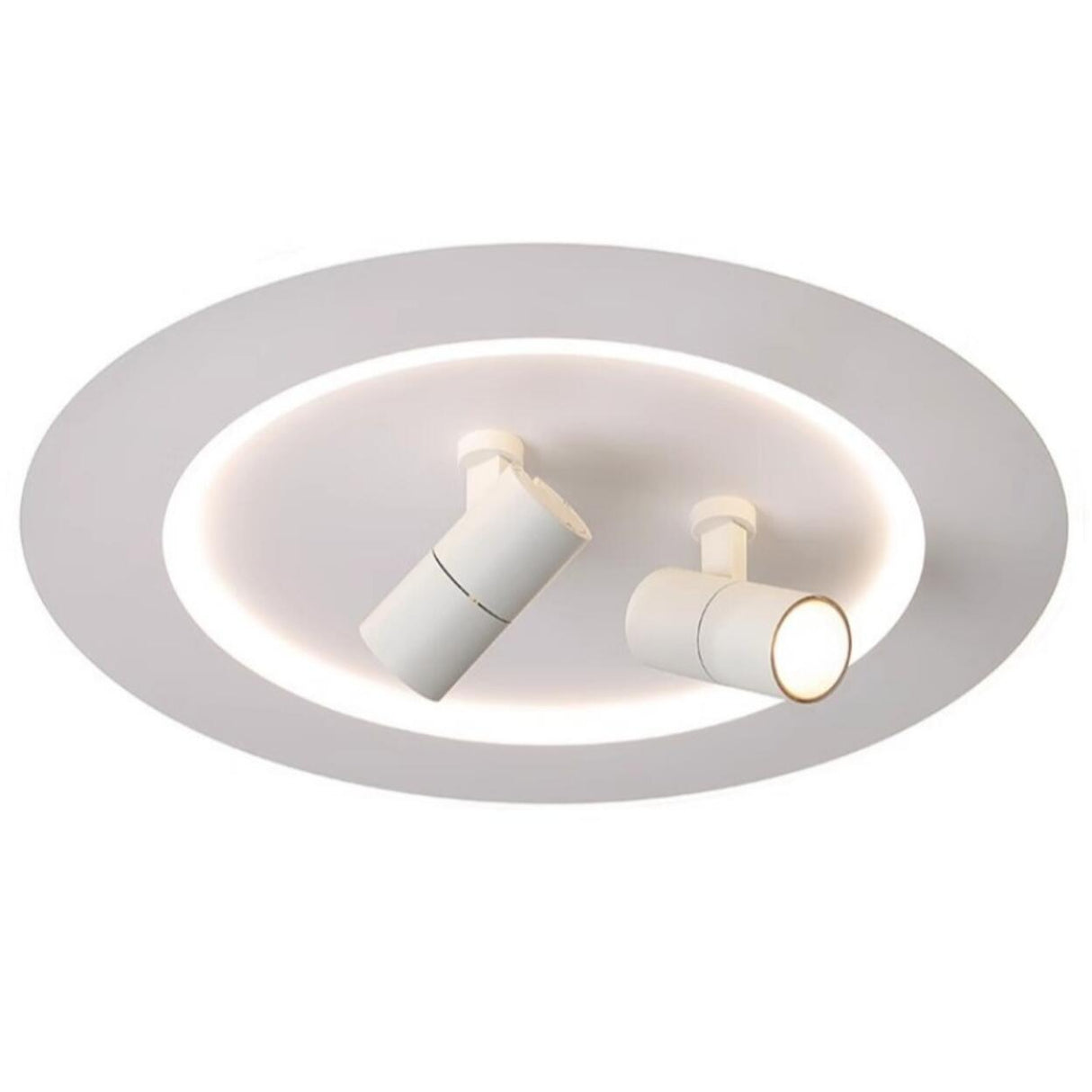 Bedroom White Circle LED Flush Mount Light 2-Spotlight Image - 5