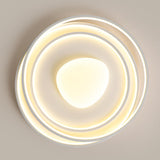 Bedroom White Circle LED Flush Mount Light 4-Light Image - 10