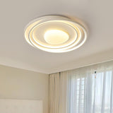 Bedroom White Circle LED Flush Mount Light 4-Light Image - 4