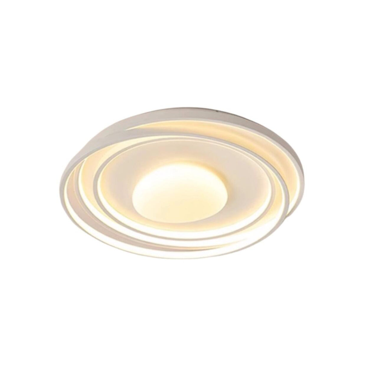 Bedroom White Circle LED Flush Mount Light 4-Light Image - 5