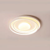 Bedroom White Circle LED Flush Mount Light 4-Light Image - 6