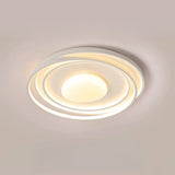 Bedroom White Circle LED Flush Mount Light 4-Light Image - 7