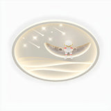 Bedroom White Circle Moon Acrylic LED Flush Mount Light Image - 9