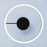 Bedroom White Circular Semi-Flush Mount Ceiling Light Image - 11