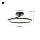 Bedroom White Circular Semi-Flush Mount Ceiling Light Image - 15