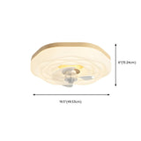 Bedroom White Cloud Recessed Ceiling Fan with LED Light #size