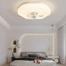 Bedroom White Cloud Recessed Ceiling Fan with LED Light Image - 3