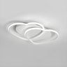 Bedroom White Double Heart Flush Mount Ceiling Light Image - 3