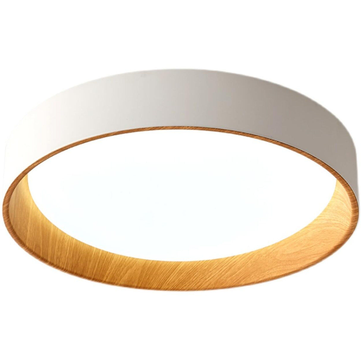 Bedroom White Drum Circle Flush Mount Ceiling Light Image - 10