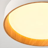 Bedroom White Drum Circle Flush Mount Ceiling Light Image - 14