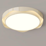 Bedroom White Dual-Circle LED Flush Mount Ceiling Light Image - 3