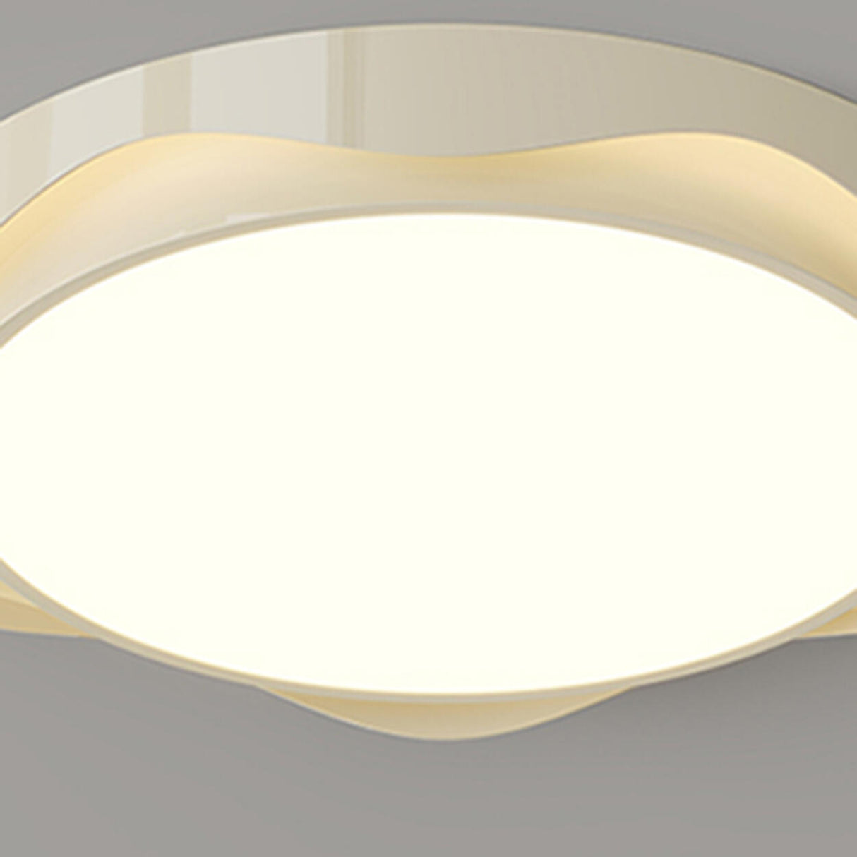 Bedroom White Dual-Circle LED Flush Mount Ceiling Light Image - 6