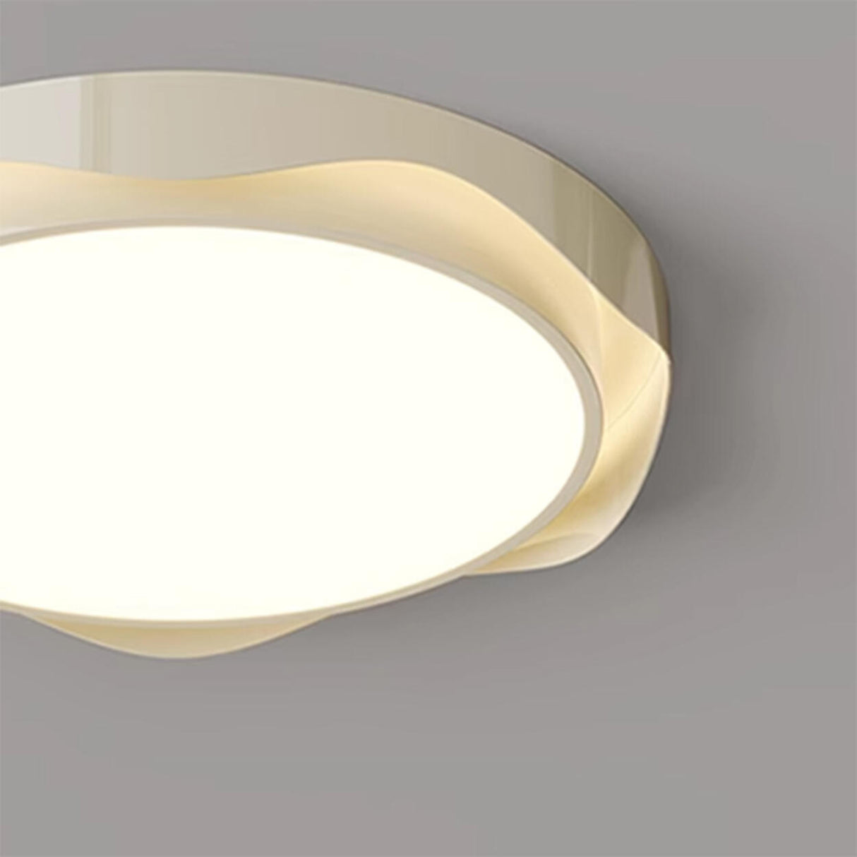 Bedroom White Dual-Circle LED Flush Mount Ceiling Light Image - 8