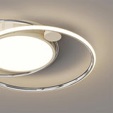 Bedroom White Dual-Circle LED Flush Mount Ceiling Light Image - 9