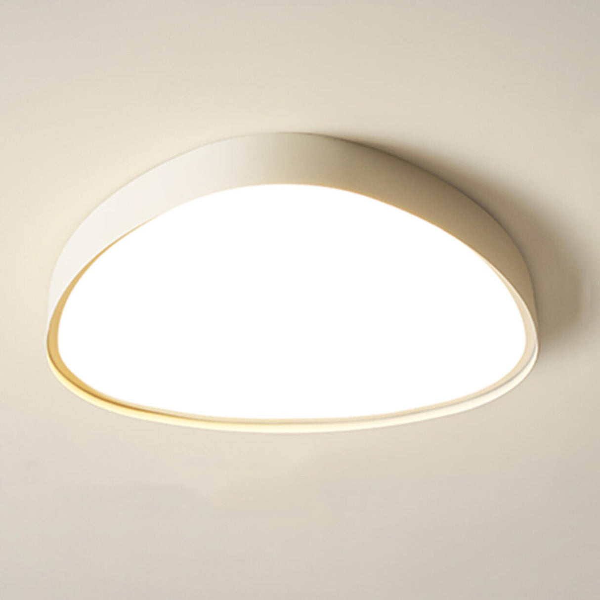 Bedroom White Egg-Shaped LED Flush Mount Ceiling Light Image - 3