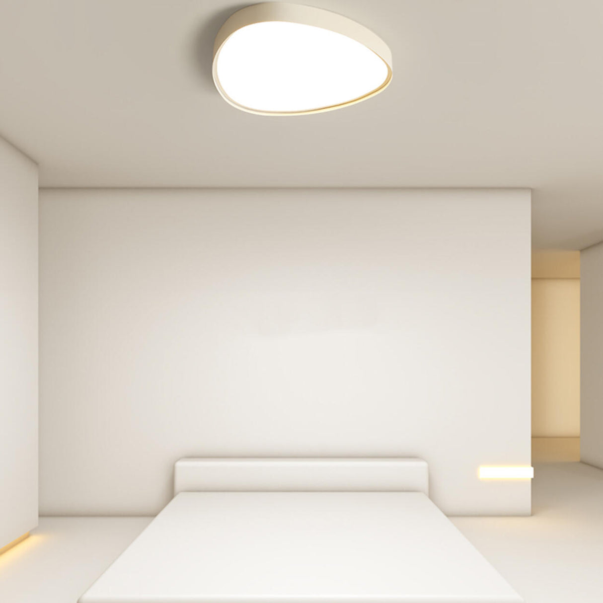 Bedroom White Egg-Shaped LED Flush Mount Ceiling Light Image - 4