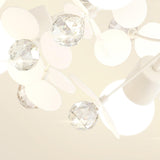 Bedroom White Floral Crystal Semi-Flush Mount Light Image - 14