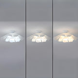 Bedroom White Floral Semi-Flush Mount Ceiling Light Image - 11