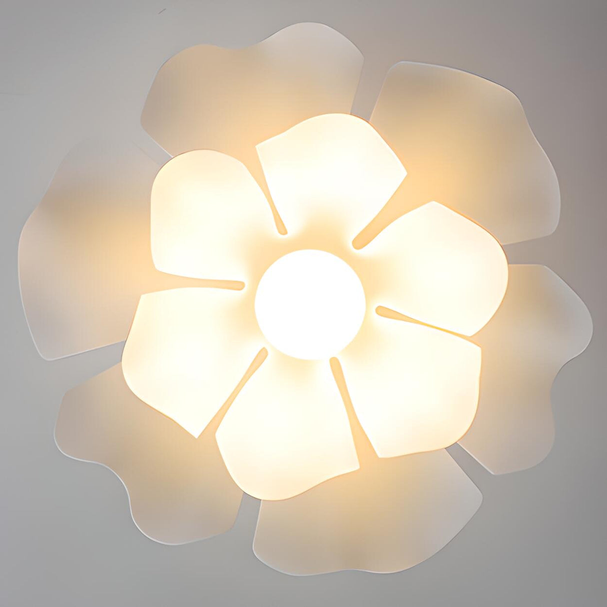 Bedroom White Floral Semi-Flush Mount Ceiling Light Image - 12