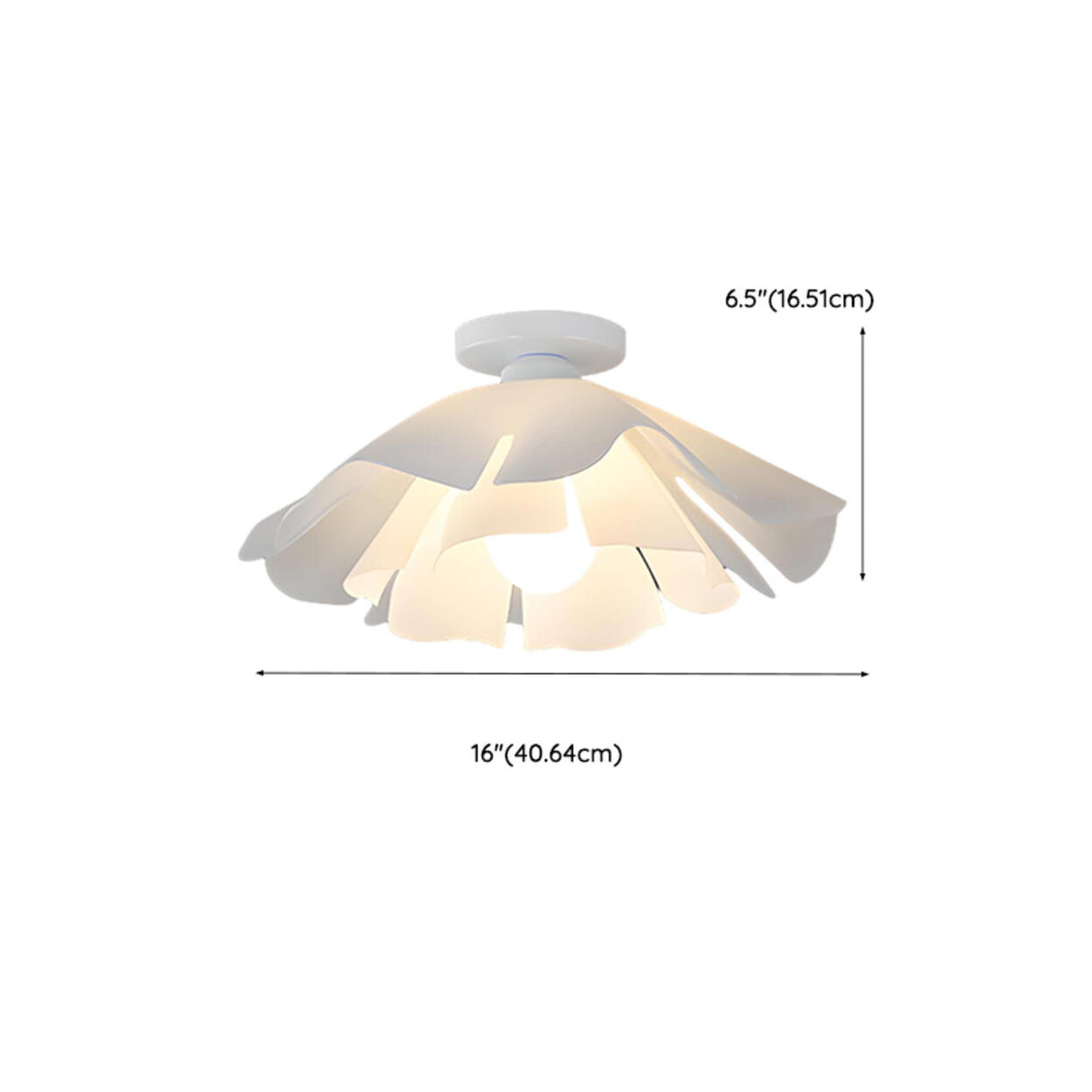 Bedroom White Floral Semi-Flush Mount Ceiling Light 