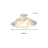 Bedroom White Floral Semi-Flush Mount Ceiling Light #size