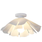 Bedroom White Floral Semi-Flush Mount Ceiling Light Image - 5