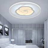 Bedroom White Flower-Like LED Flush Mount Ceiling Light Image - 6