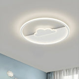 Bedroom White Hot Air Balloon Round Flush Mount Light Image - 16