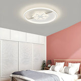 Bedroom White Hot Air Balloon Round Flush Mount Light Image - 4