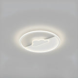 Bedroom White Hot Air Balloon Round Flush Mount Light Image - 7