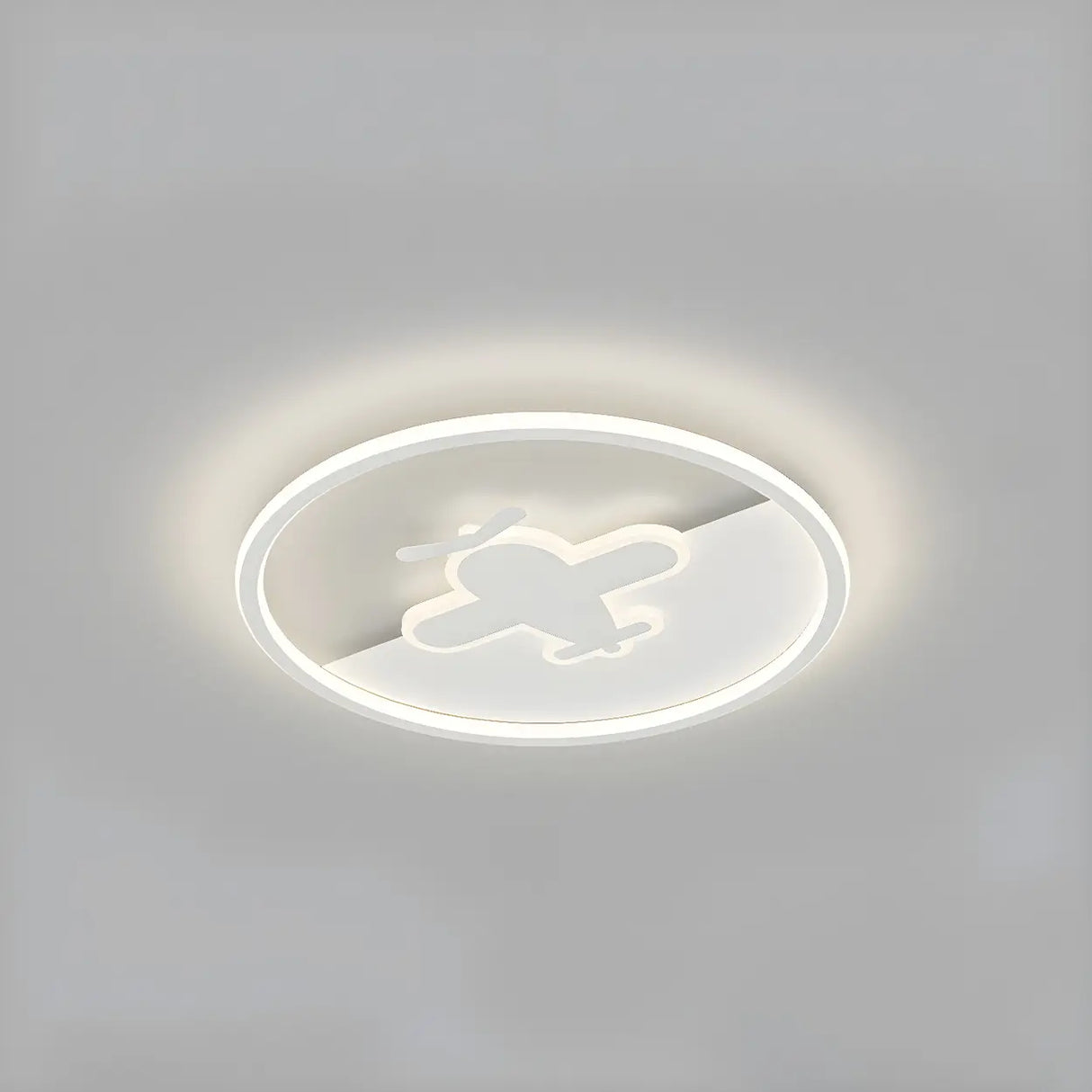 Bedroom White Hot Air Balloon Round Flush Mount Light Image - 9