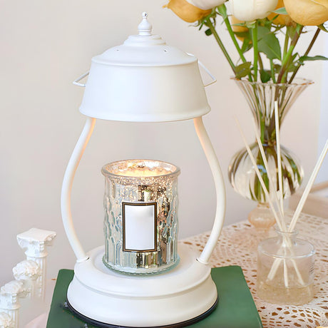 Bedroom White Modern Iron Candle Warmer Table Lamp Image - 1