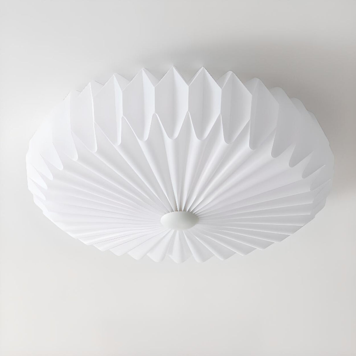 Bedroom White Origami Cylinder Flush Mount Ceiling Lamp Image - 8