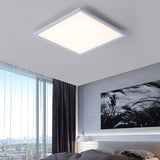 Bedroom White Rectangular LED Flush Mount Ceiling Light Image - 3