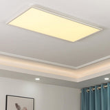 Bedroom White Rectangular LED Flush Mount Ceiling Light Image - 9