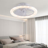 Bedroom White Remote Dimming Ring Ceiling Fan Light Image - 1