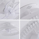 Bedroom White Remote Dimming Ring Ceiling Fan Light Image - 10