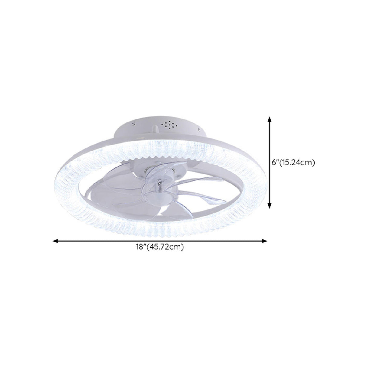 Bedroom White Remote Dimming Ring Ceiling Fan Light 