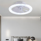 Bedroom White Remote Dimming Ring Ceiling Fan Light Image - 3