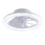 Bedroom White Remote Dimming Ring Ceiling Fan Light Image - 5