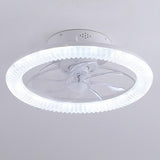 Bedroom White Remote Dimming Ring Ceiling Fan Light Image - 6