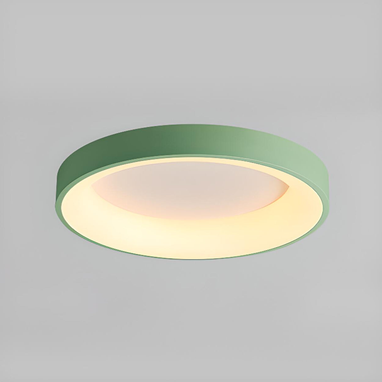 Bedroom White Round LED Flush Mount Ceiling Fixture Image - 10