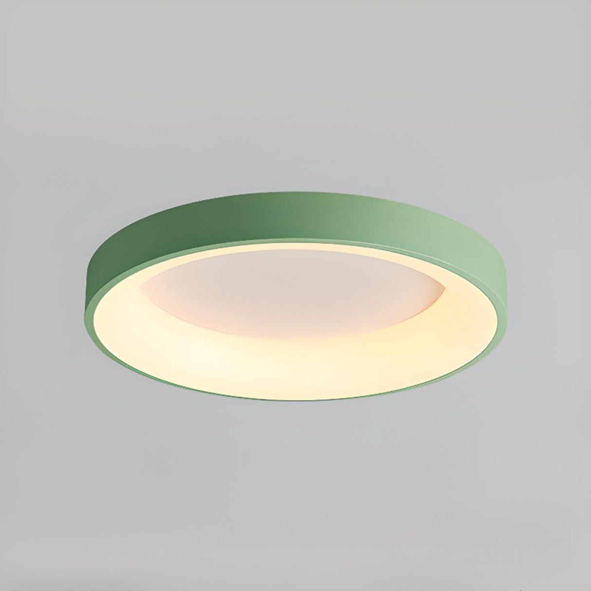 Bedroom White Round LED Flush Mount Ceiling Fixture Image - 11