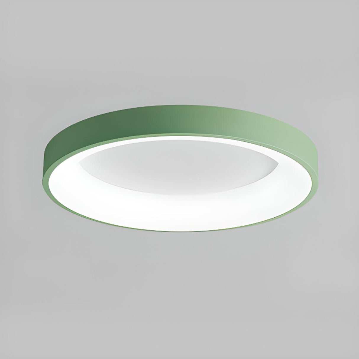 Bedroom White Round LED Flush Mount Ceiling Fixture Image - 12