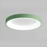 Bedroom White Round LED Flush Mount Ceiling Fixture Image - 12