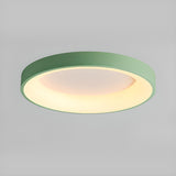 Bedroom White Round LED Flush Mount Ceiling Fixture Image - 13